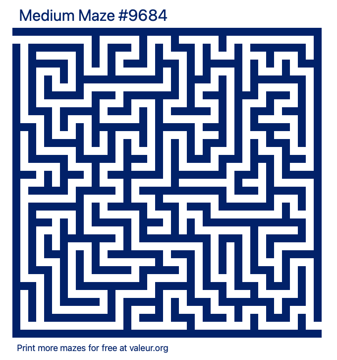 Free Printable Medium Maze number 9684