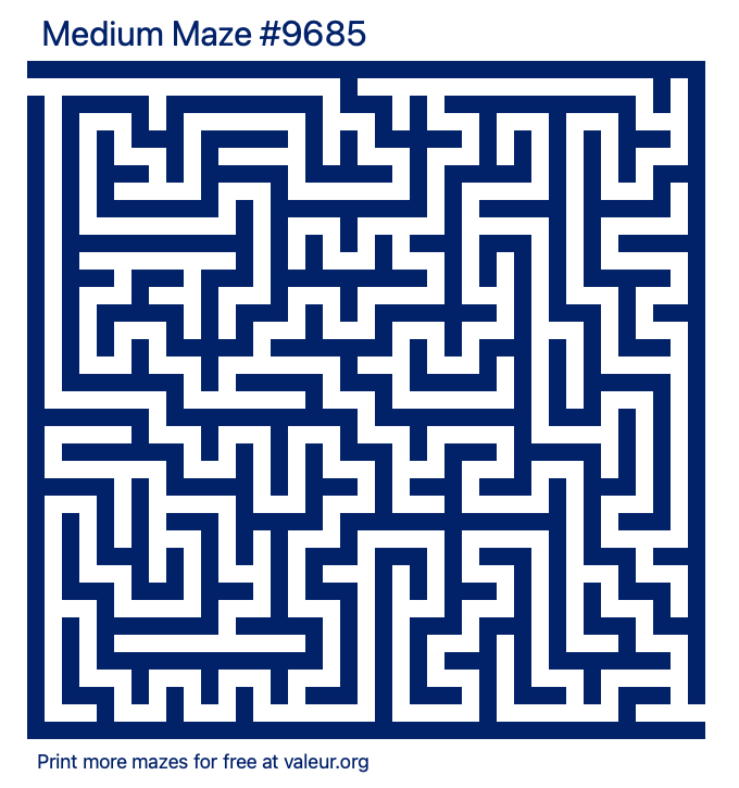 Free Printable Medium Maze number 9685