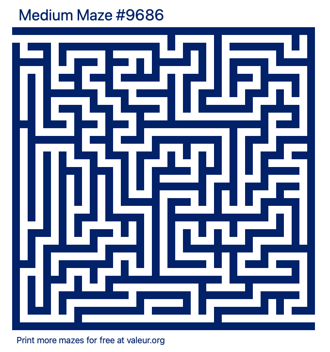 Free Printable Medium Maze number 9686