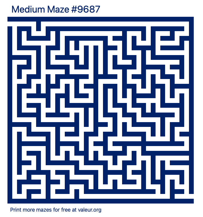 Free Printable Medium Maze number 9687
