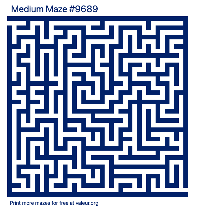 Free Printable Medium Maze number 9689