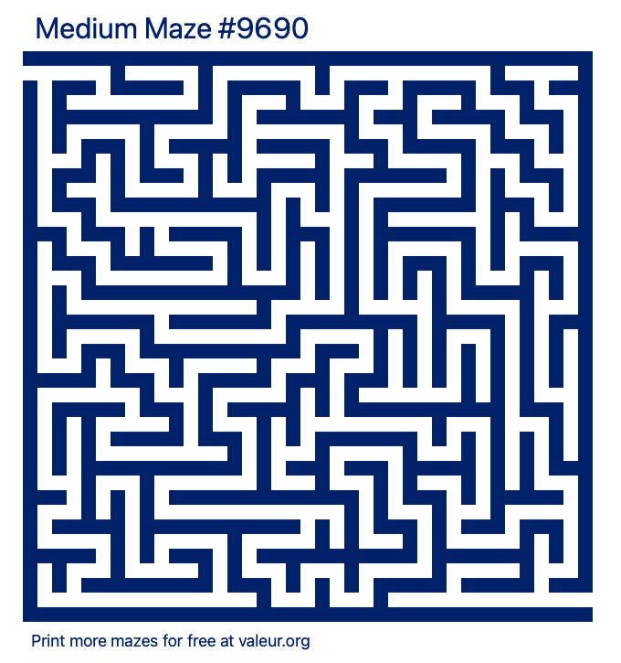 Free Printable Medium Maze number 9690