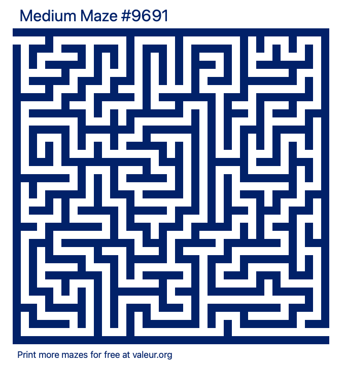 Free Printable Medium Maze number 9691