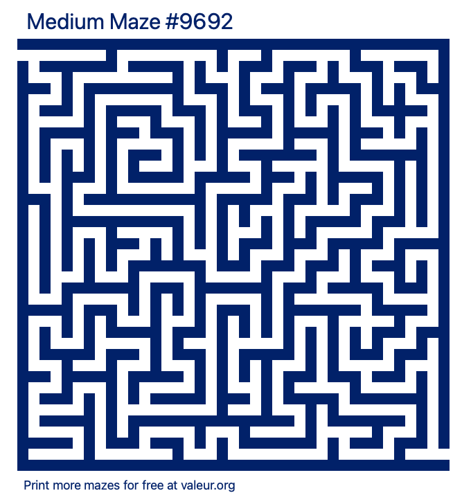 Free Printable Medium Maze number 9692