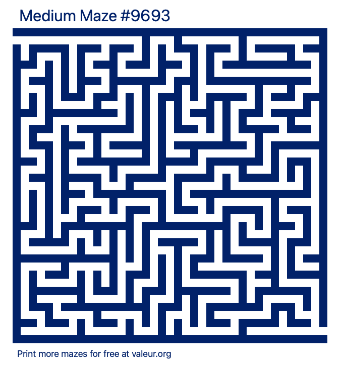 Free Printable Medium Maze number 9693