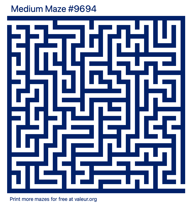 Free Printable Medium Maze number 9694