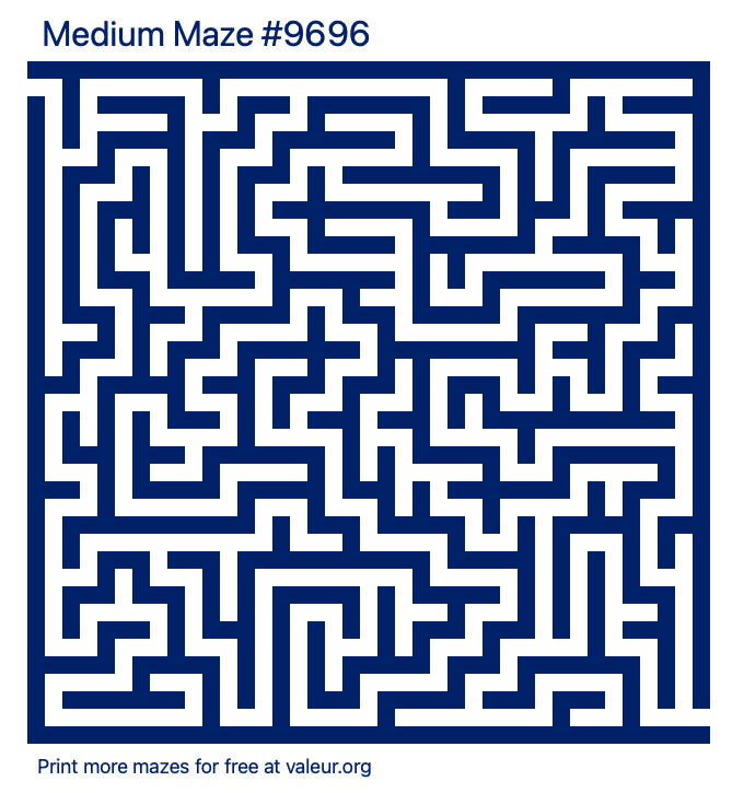 Free Printable Medium Maze number 9696