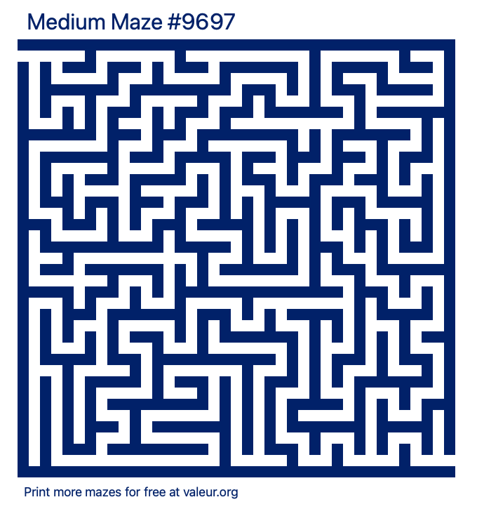 Free Printable Medium Maze number 9697