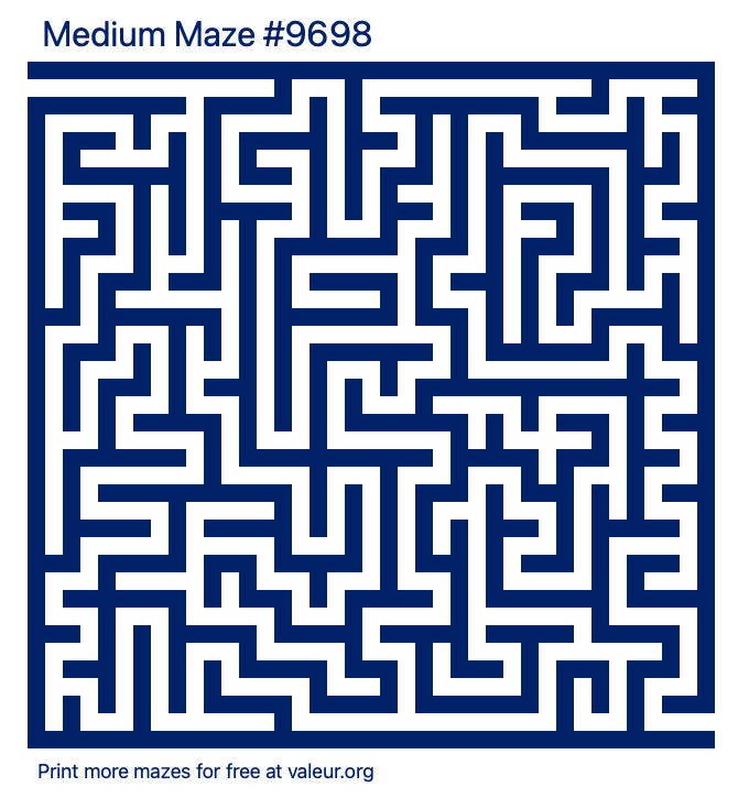 Free Printable Medium Maze number 9698