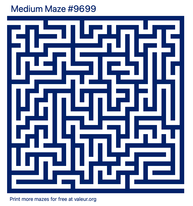 Free Printable Medium Maze number 9699