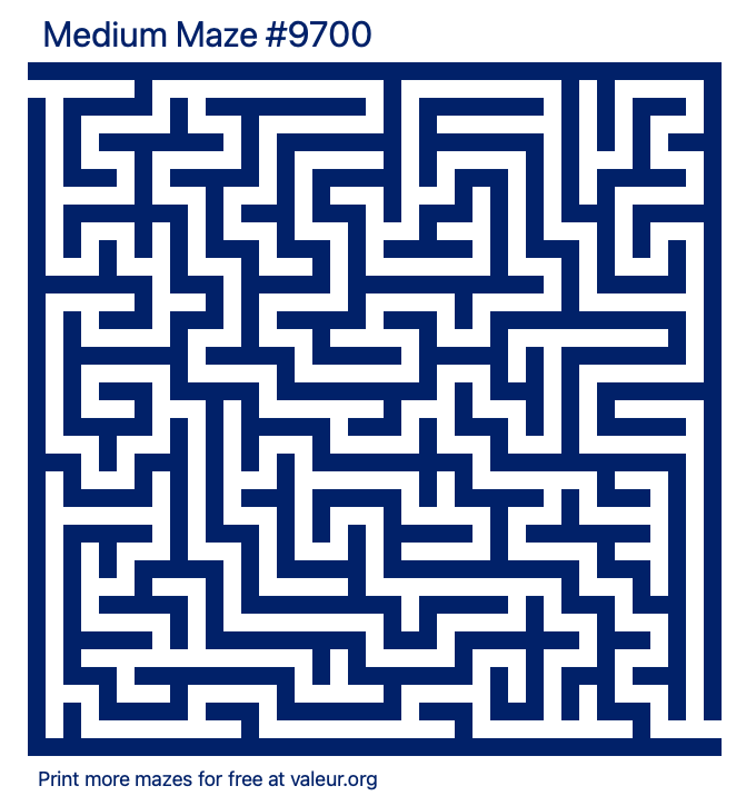 Free Printable Medium Maze number 9700