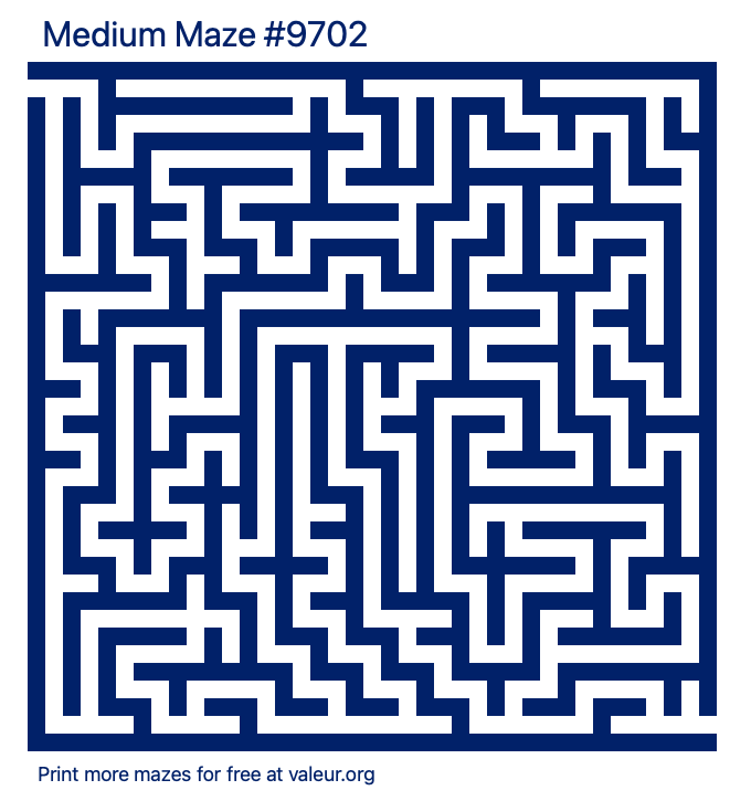 Free Printable Medium Maze number 9702