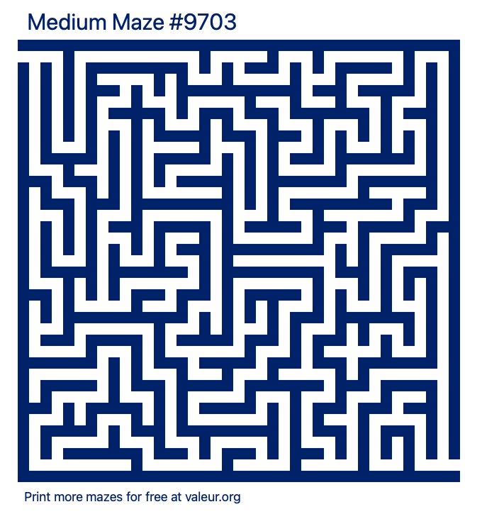 Free Printable Medium Maze number 9703