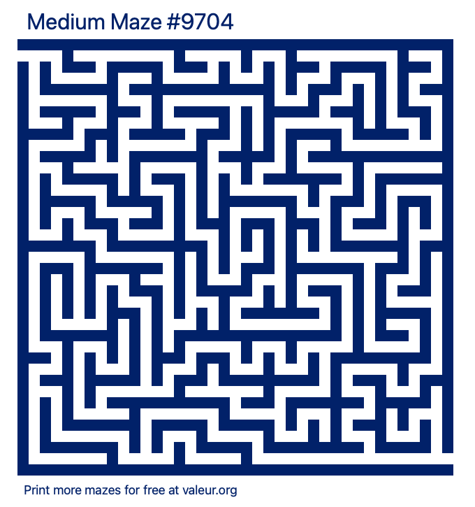 Free Printable Medium Maze number 9704