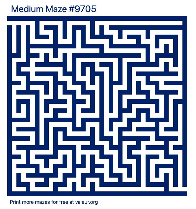Free Printable Medium Maze number 9705