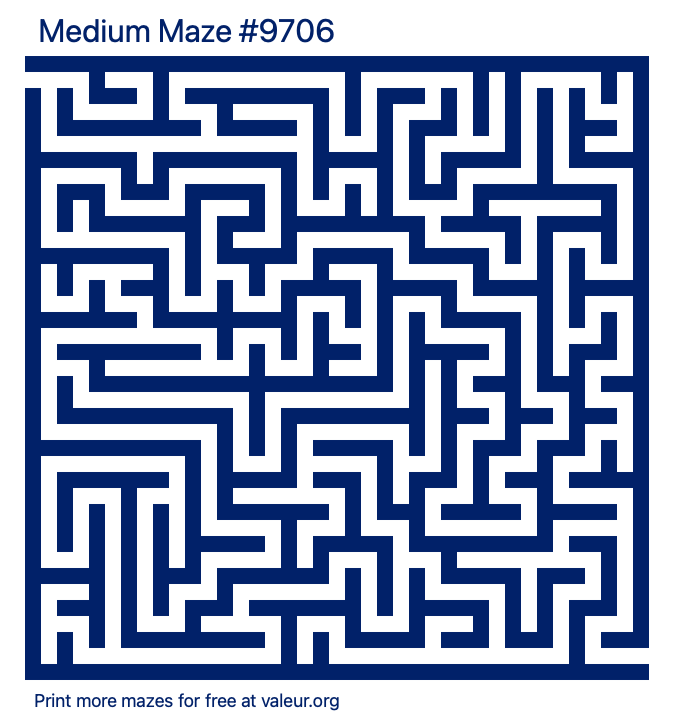 Free Printable Medium Maze number 9706