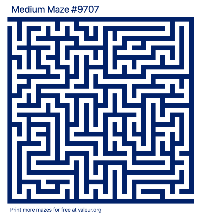 Free Printable Medium Maze number 9707