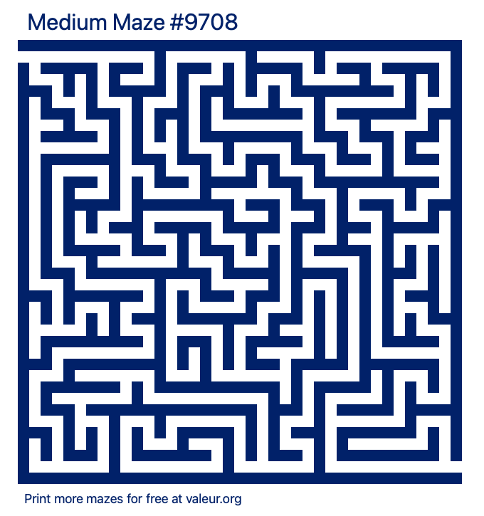 Free Printable Medium Maze number 9708
