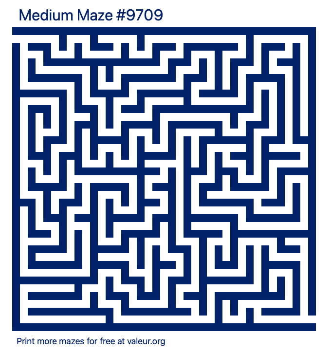 Free Printable Medium Maze number 9709