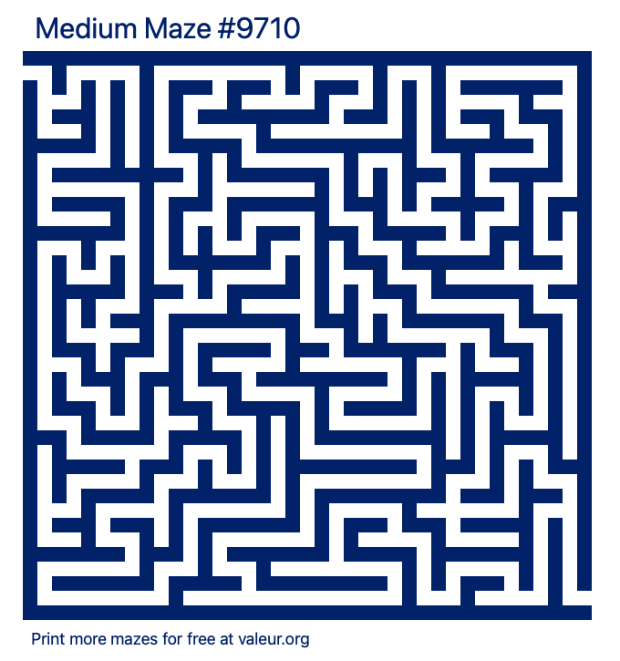 Free Printable Medium Maze number 9710
