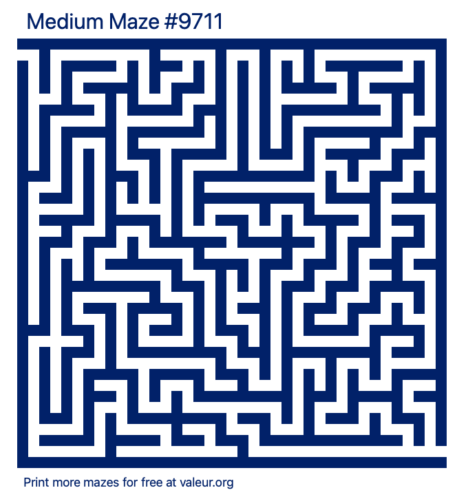 Free Printable Medium Maze number 9711