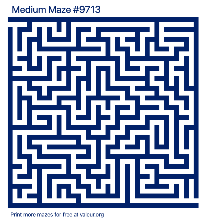 Free Printable Medium Maze number 9713