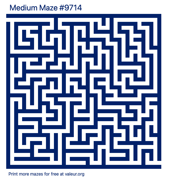Free Printable Medium Maze number 9714