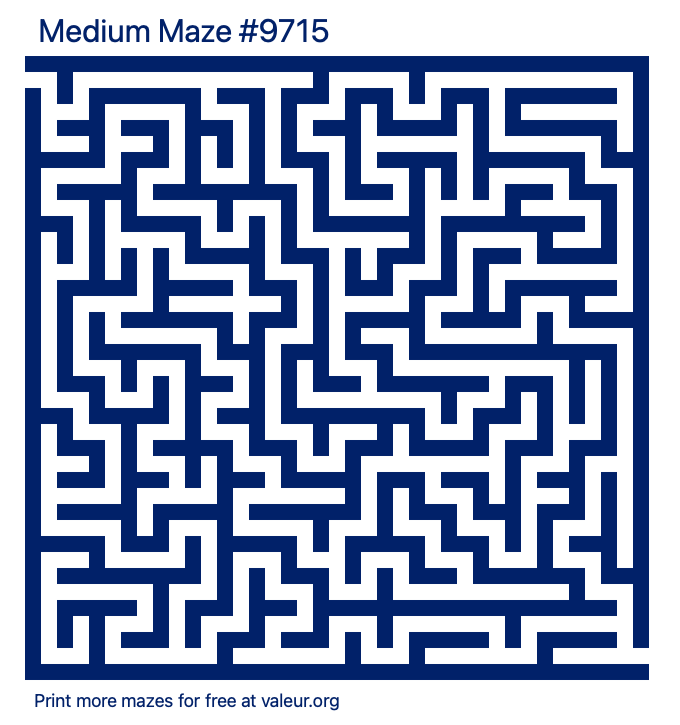 Free Printable Medium Maze number 9715