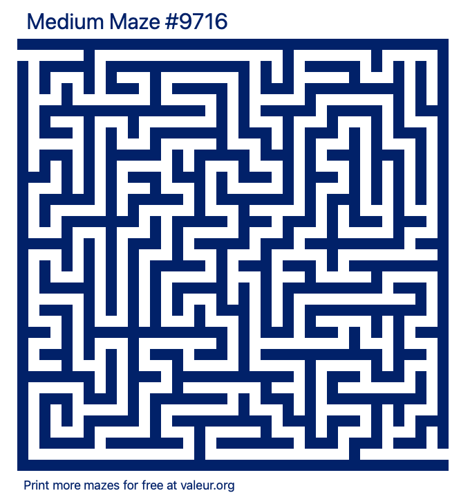 Free Printable Medium Maze number 9716