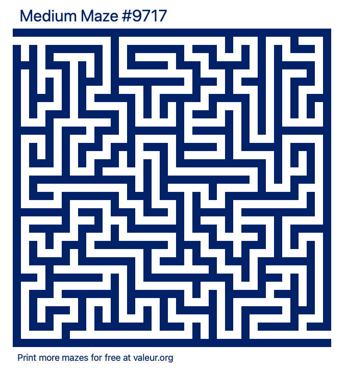 Free Printable Medium Maze number 9717