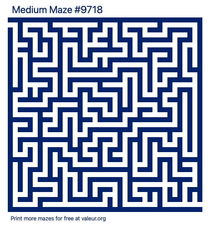 Free Printable Medium Maze number 9718