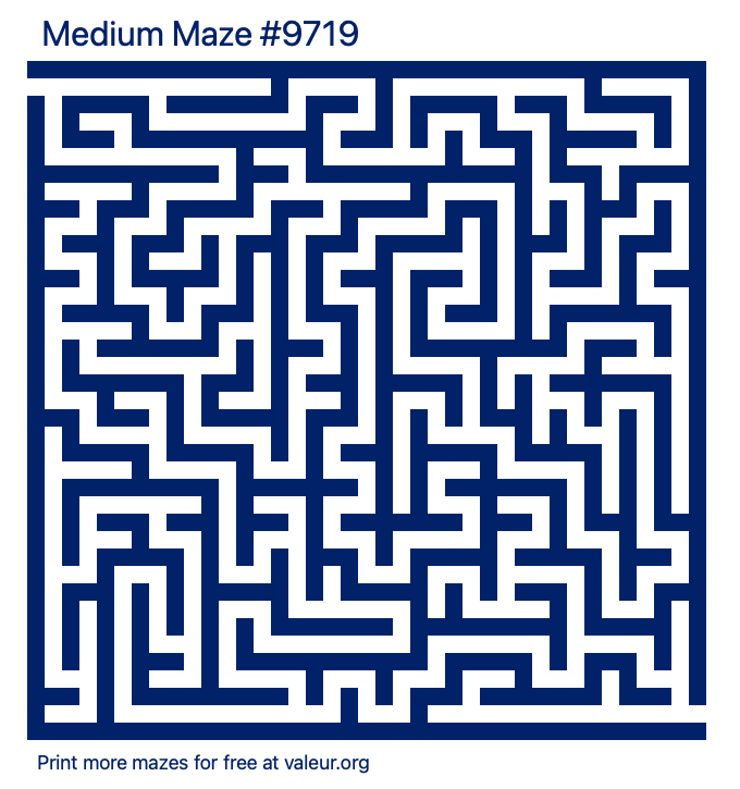 Free Printable Medium Maze number 9719