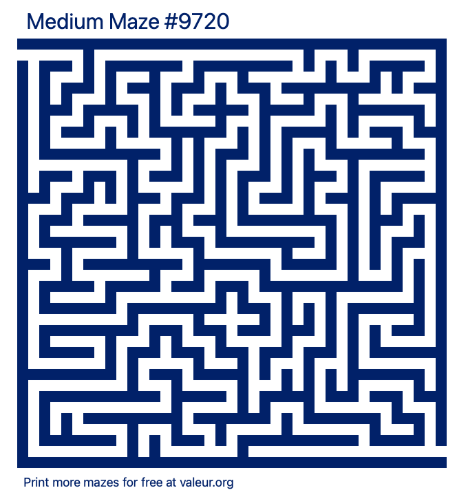 Free Printable Medium Maze number 9720