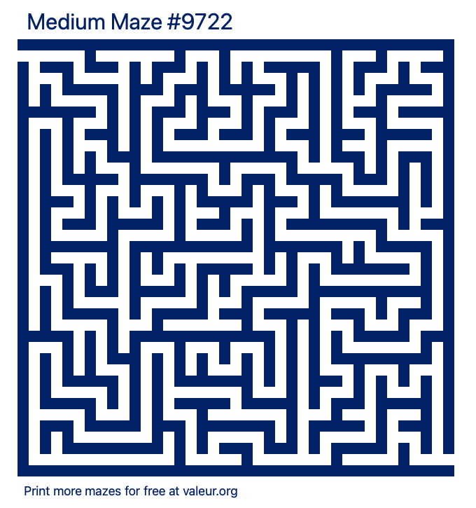 Free Printable Medium Maze number 9722