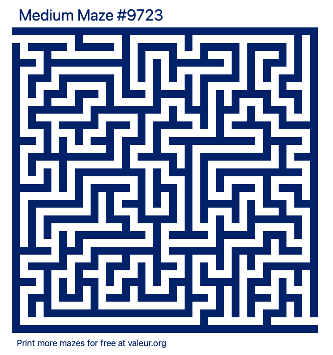 Free Printable Medium Maze number 9723