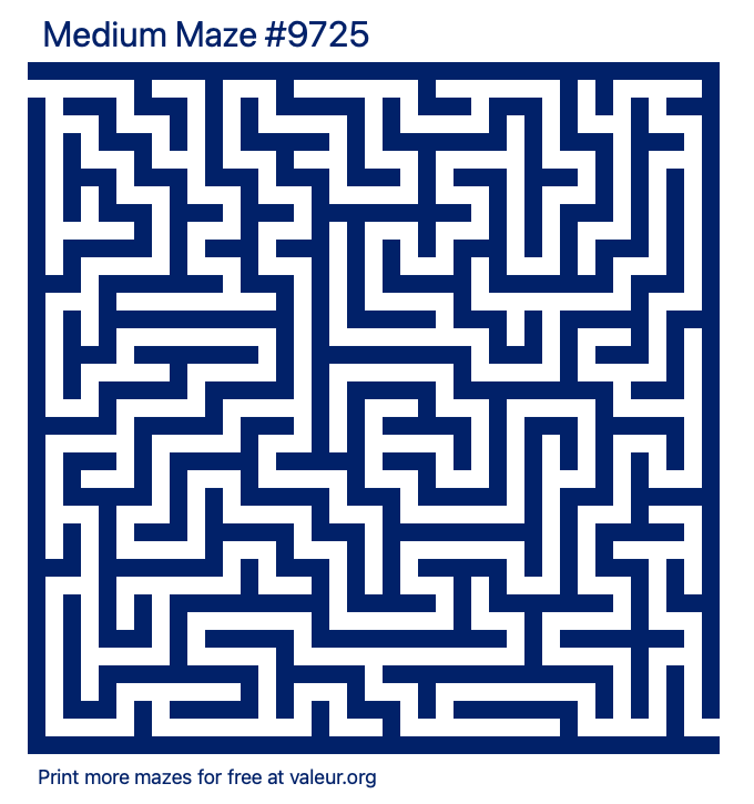 Free Printable Medium Maze number 9725