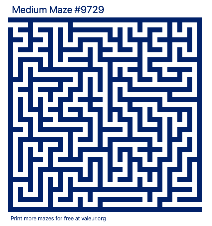Free Printable Medium Maze number 9729