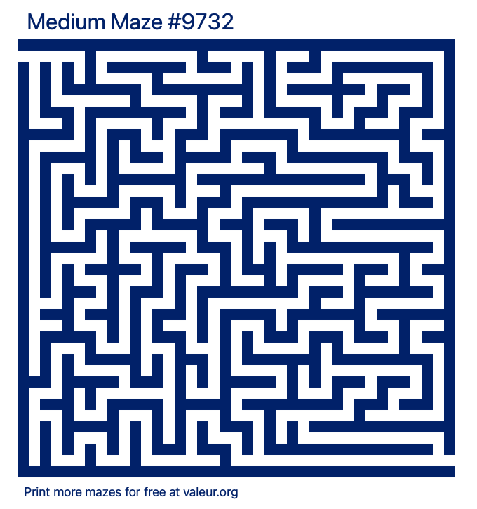 Free Printable Medium Maze number 9732