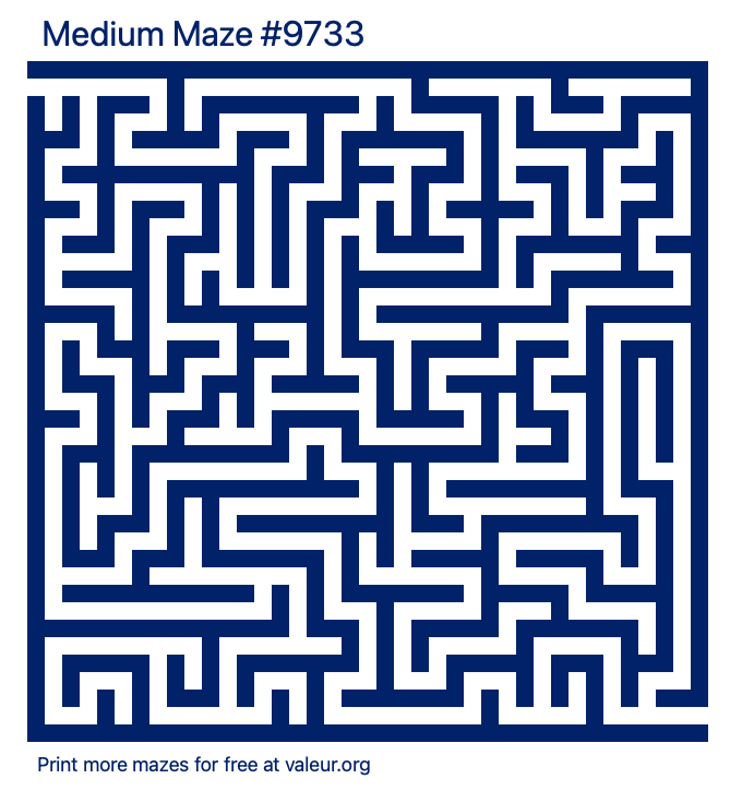 Free Printable Medium Maze number 9733