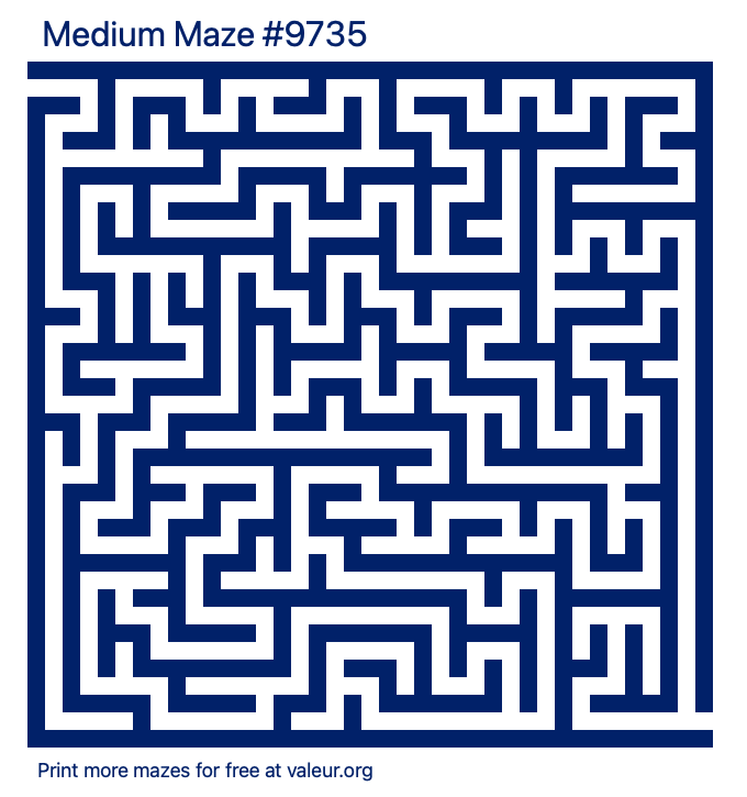 Free Printable Medium Maze number 9735