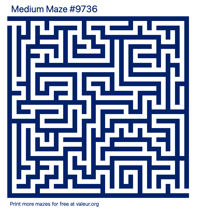 Free Printable Medium Maze number 9736