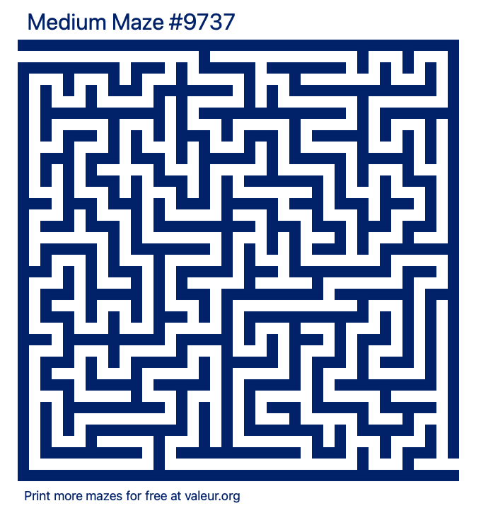 Free Printable Medium Maze number 9737