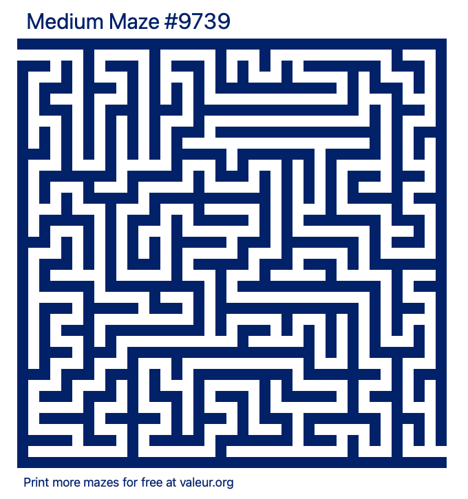 Free Printable Medium Maze number 9739