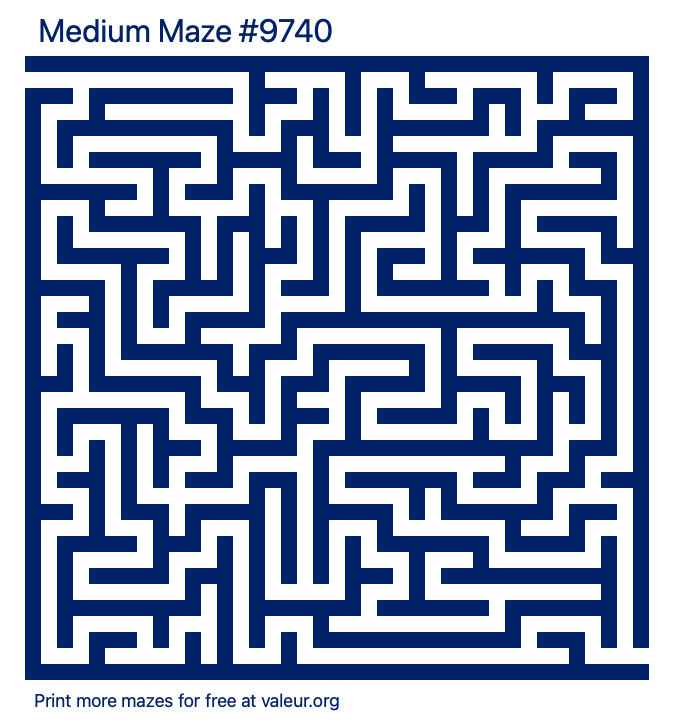Free Printable Medium Maze number 9740
