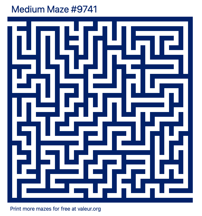 Free Printable Medium Maze number 9741
