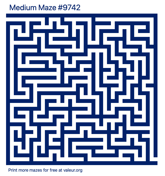 Free Printable Medium Maze number 9742