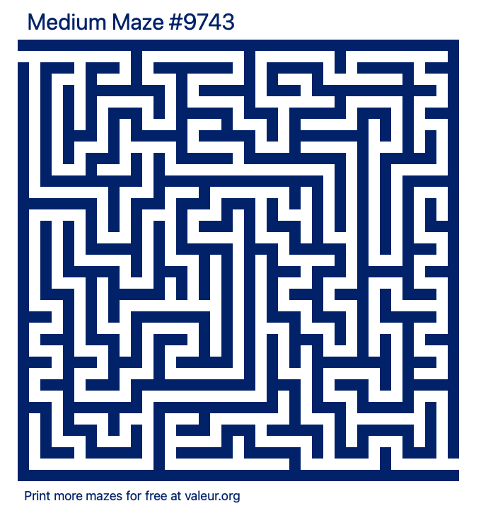 Free Printable Medium Maze number 9743