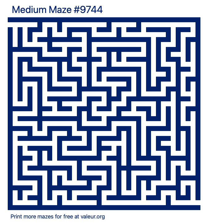 Free Printable Medium Maze number 9744