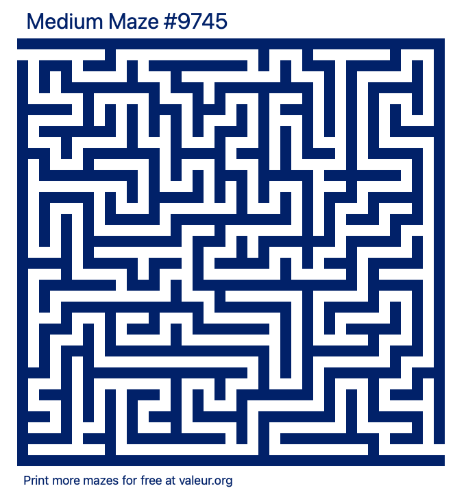 Free Printable Medium Maze number 9745