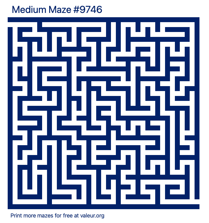 Free Printable Medium Maze number 9746